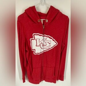 NFL PINK Victoria's Secret Kansas City Chiefs Red Full Zip Hoodie Women’s Small